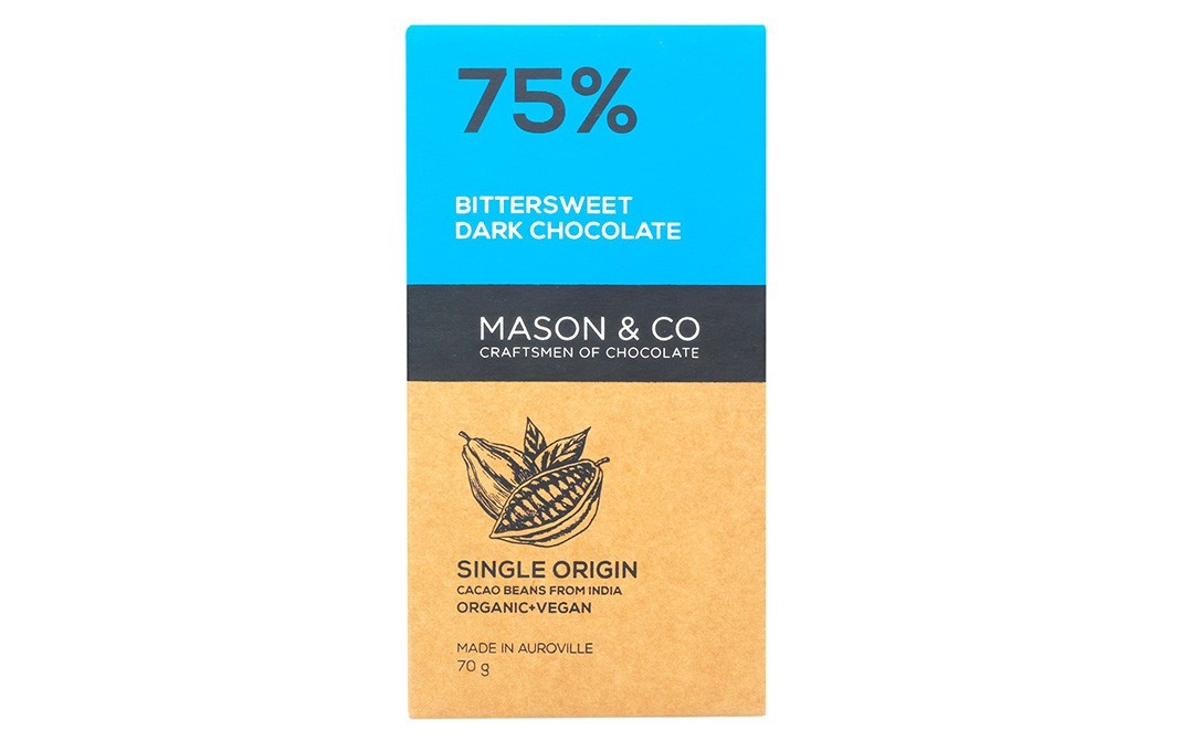 Mason & Co 75% Bittersweet Dark Chocolate    Box  70 grams
